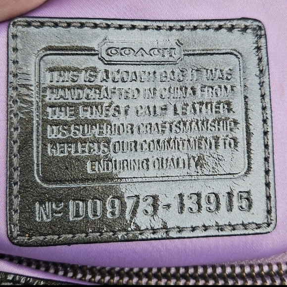 Authentic Coach 13915 Garnet Patent Gunmetal Handbag - Picture 3 of 7